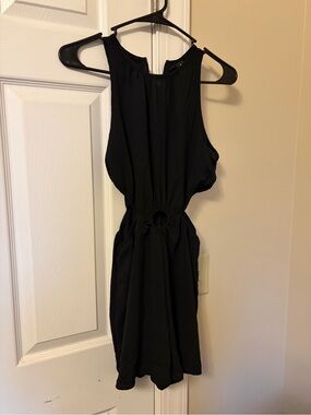Black Sleeveless Cutout Waist Dress - Classic Women's Evening Dress